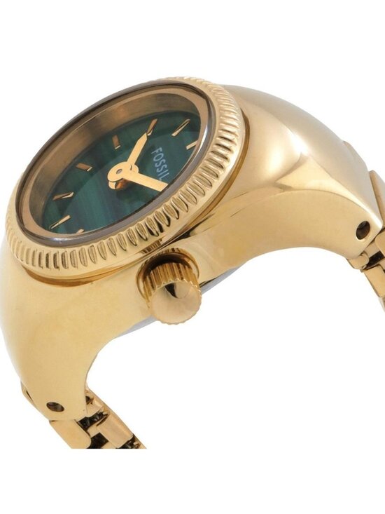 NWT Fossil Watch Ring Quartz Green Dial Ladies Watch
